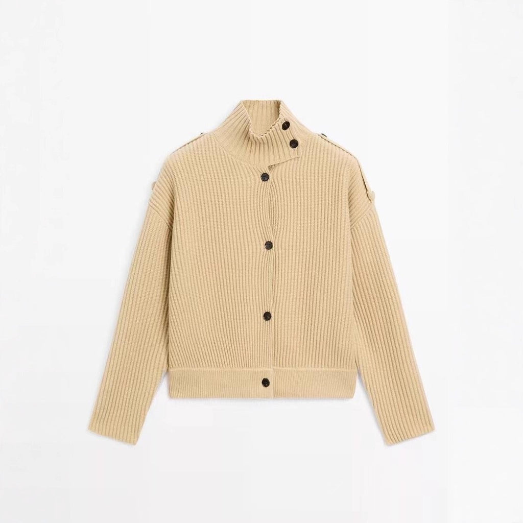 Solenne Turtleneck Knitted Cardigan