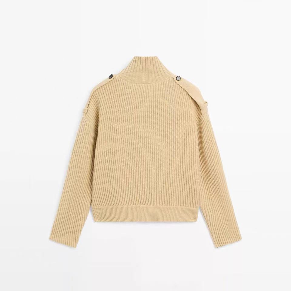 Solenne Turtleneck Knitted Cardigan