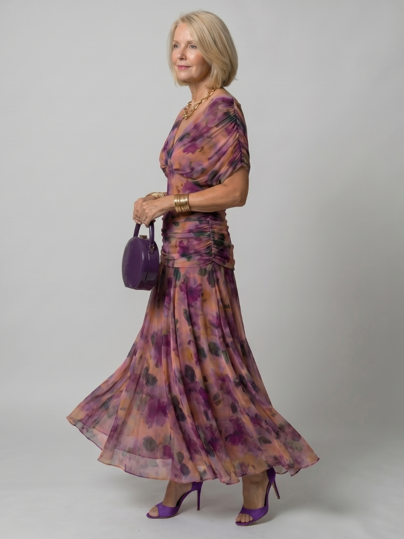 Calen Off Shoulder Flow Midi Dress - alternate view