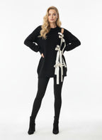 Bowknot Round Neck Pullover