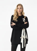 Bowknot Round Neck Pullover