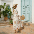 Boho Floral Swing Maxi Dress