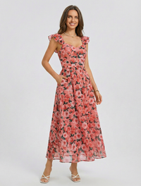 Red Floral Dress