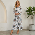 White Botanical Bloom Maxi Dress
