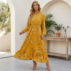 Marigold Yellow Wildflower Smocked Maxi Dress