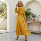 Marigold Yellow Wildflower Smocked Maxi Dress