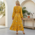 Marigold Yellow Wildflower Smocked Maxi Dress