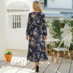 Midnight Navy Botanical Maxi Dress