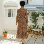 Chocolate Brown Ditsy Floral Maxi