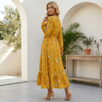 Marigold Yellow Wildflower Smocked Maxi Dress