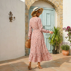 Dusty Rose Ditsy Floral Boho Maxi Dress