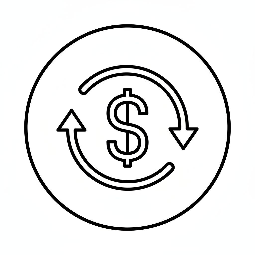 Generate a small logo of money back guarantee logo as outline black color to keep in my product page