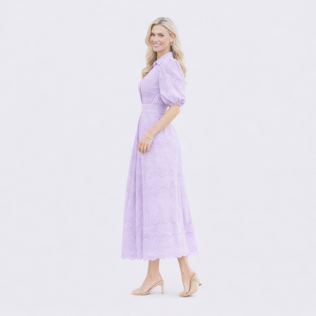 Lucky Charm Lavender Eyelet Dress