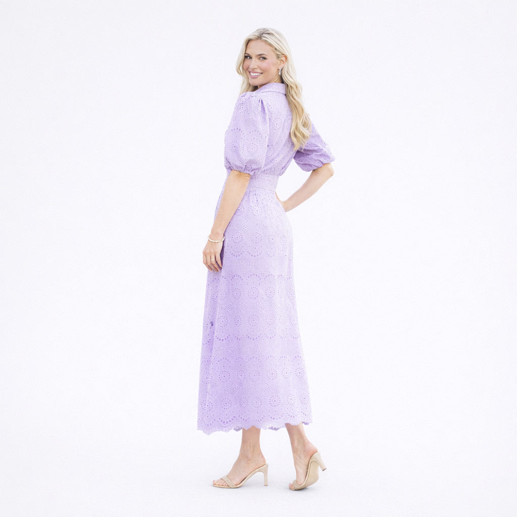 Lucky Charm Lavender Eyelet Dress
