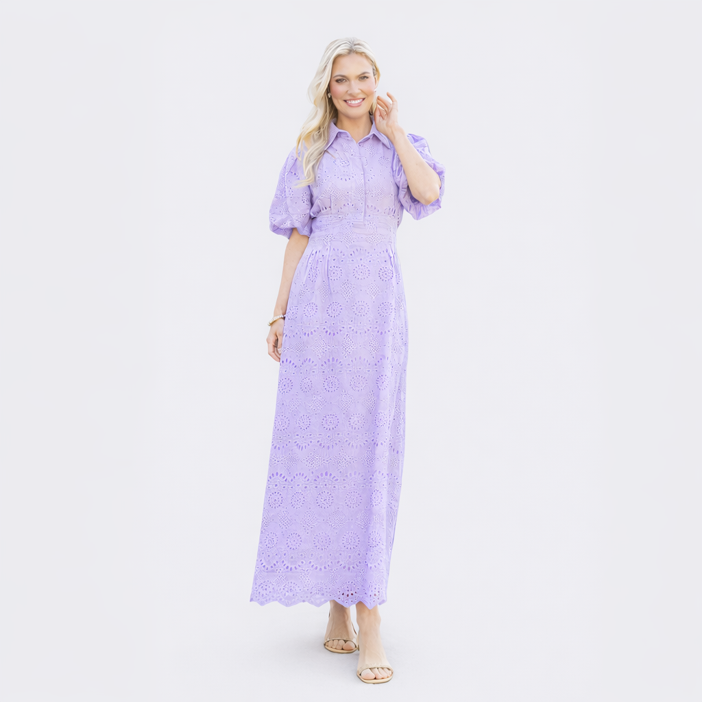 Lucky Charm Lavender Eyelet Dress