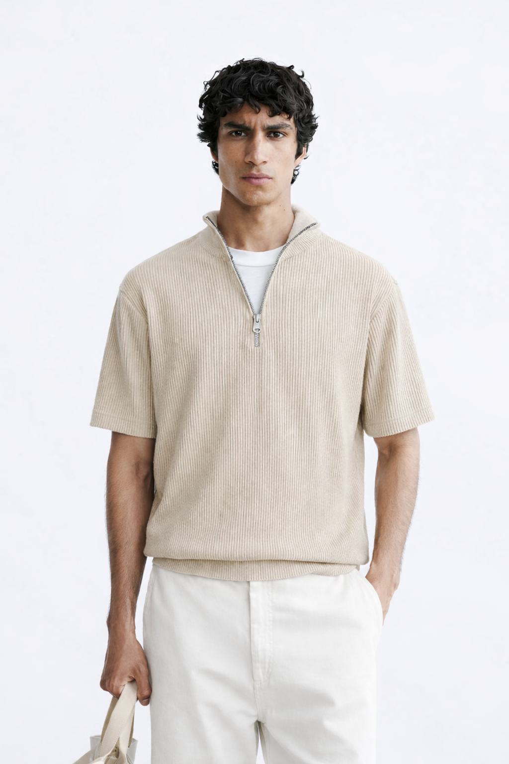 Casual Collar Corduroy Short-sleeved Shirt