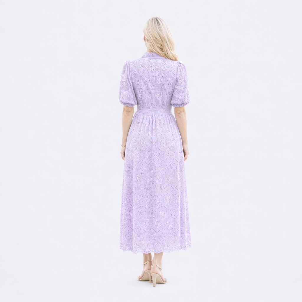 Lucky Charm Lavender Eyelet Dress