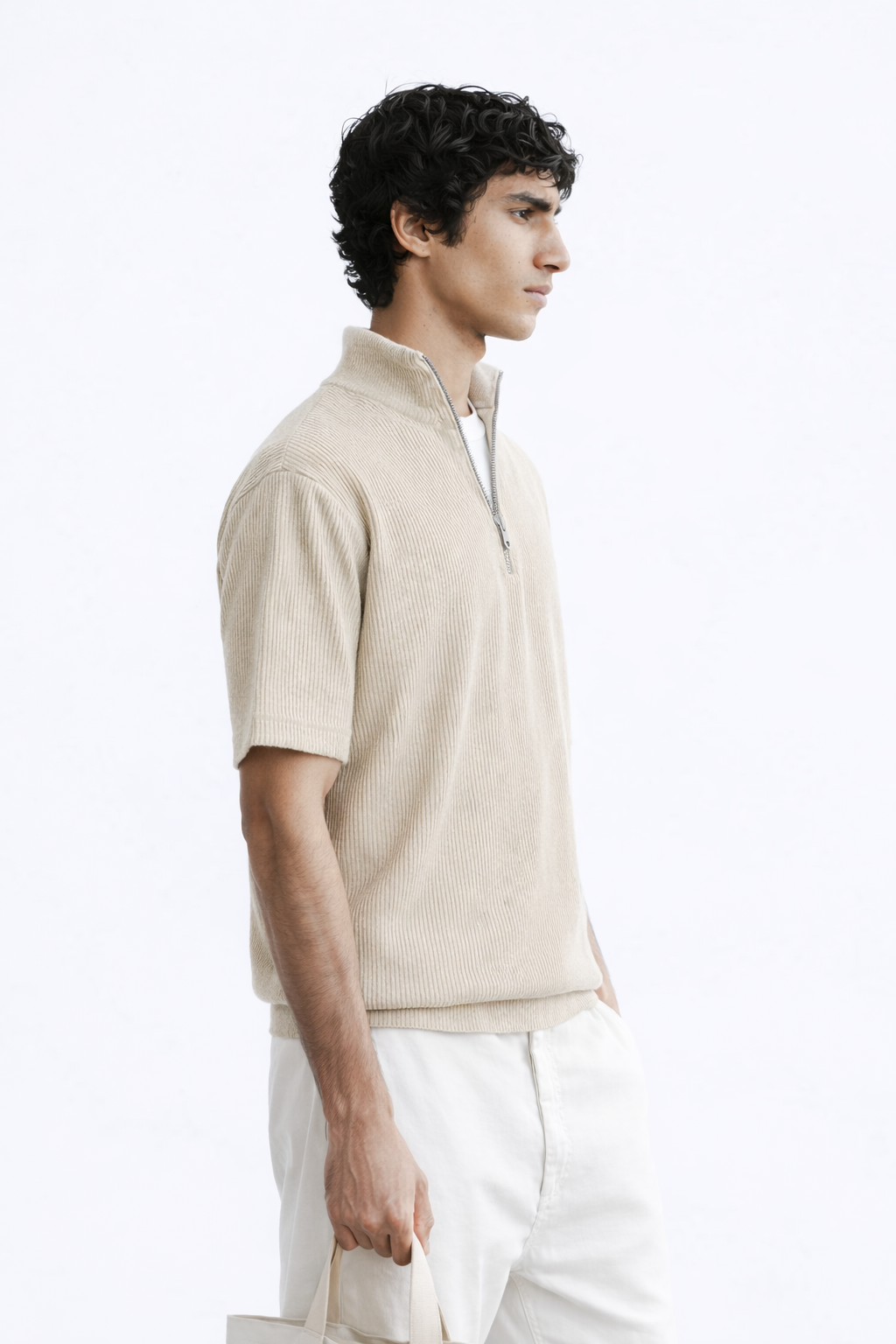 Casual Collar Corduroy Short-sleeved Shirt