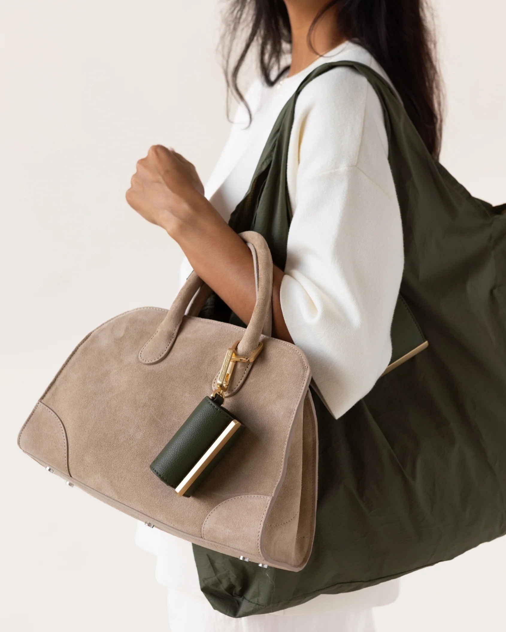 Sebastiann keychain tote - olive